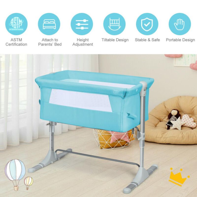 Hivvago Travel Portable Baby Bed Side Sleeper  Bassinet Crib with Carrying Bag