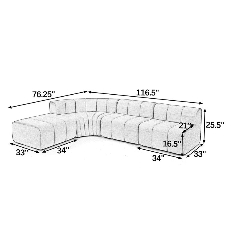 Cepska Semi-Curved Modular Sectional Sofa image number 9