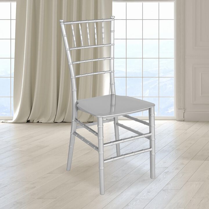 Flash Furniture HERCULES Series Silver Resin Stacking Chiavari Chair
