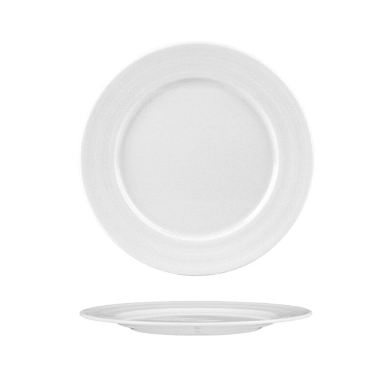 Lizbon dia.10.5" Round White Porcelain Plate (Set of 4) image number 2