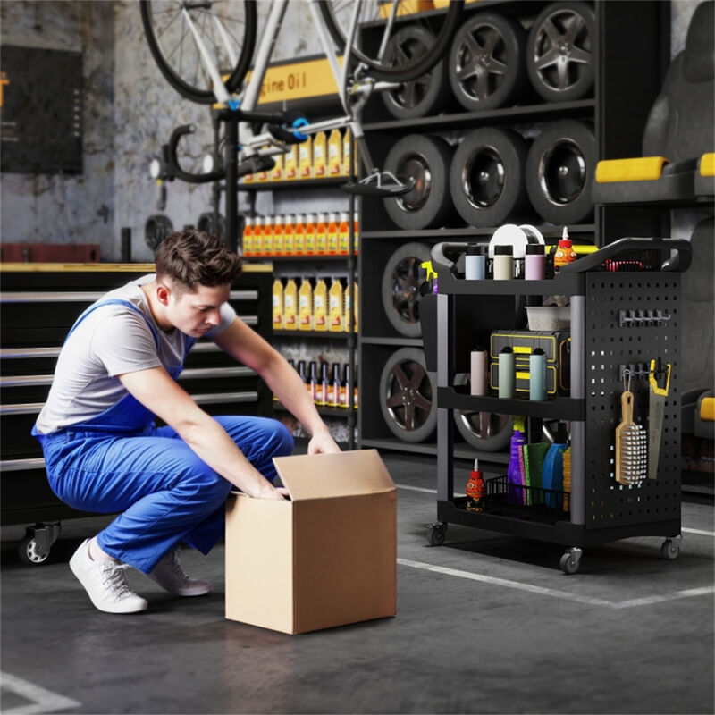 Rolling Tool Cart with Multiple Drawers, Mobile Garage Storage Organizer