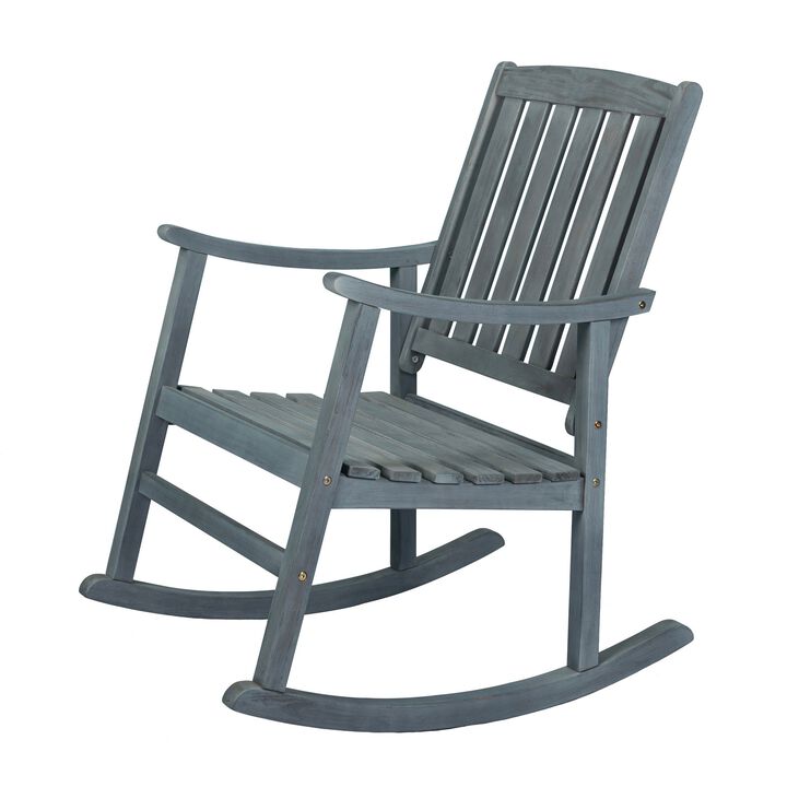 Penny Classic Slat Back Acacia Wood Patio Outdoor Rocking Chair