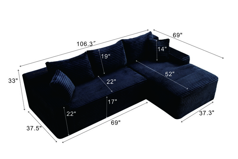 Zekrig 106.3" Cloud Modular Sectional image number 4