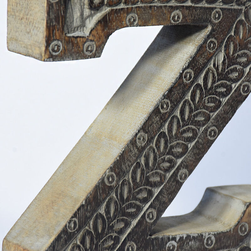 Vintage Gray Handmade Eco-Friendly "Z" Alphabet Letter Block For Wall Mount & Table Top Décor