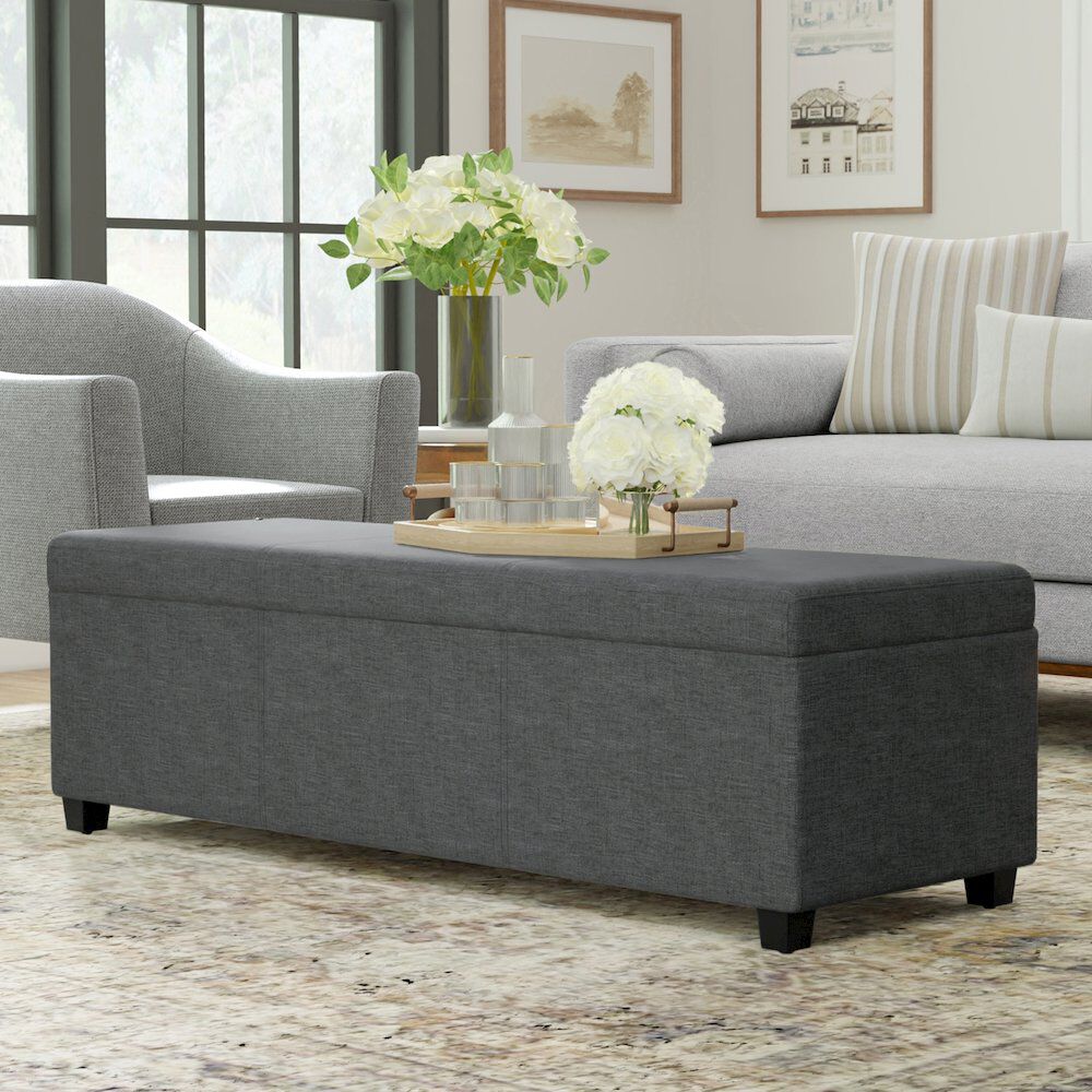 Avalon Lift Top Rectangular Storage Ottoman - Thumbnail 2