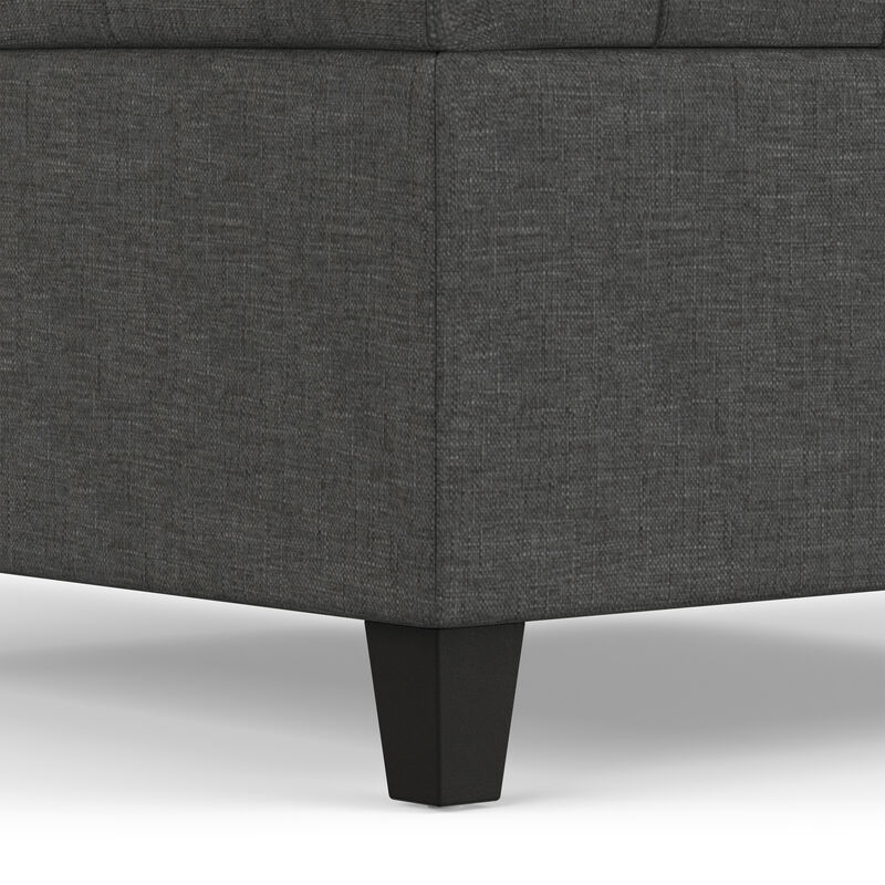 Harrison 30 inch Wide Transitional Square Small Coffee Table Storage Ottoman in Slate Grey , Assembled image number 6