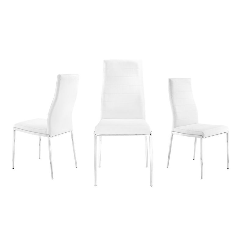 Casabianca Home Firenze Set Of 2 Dining Chair In White Pu Leather