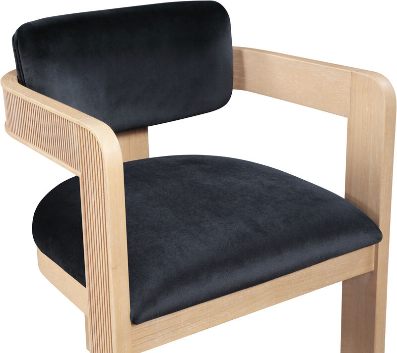 Meridian Furniture Sacha Black Velvet Dining Chair, Set of 2