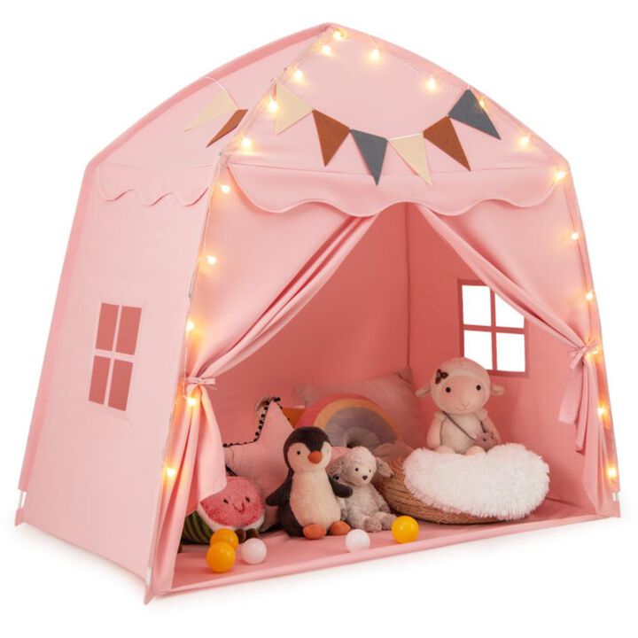 Hivvago Kids Play Tent Bed Tent with String Lights Extra Large Playhouse Tent