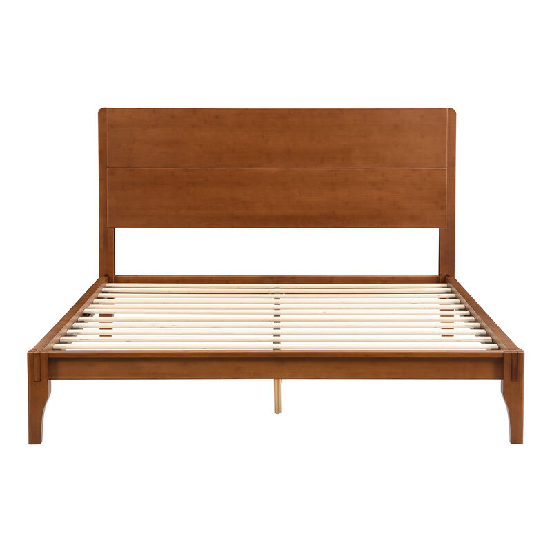 Merax Modern Bamboo Platform Bed with Headboard