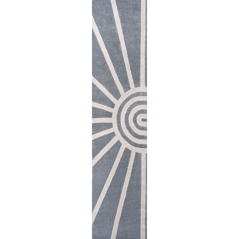 Aelius MidCentury Scandinavian Abstract Sun Two-Tone High-Low Area Rug