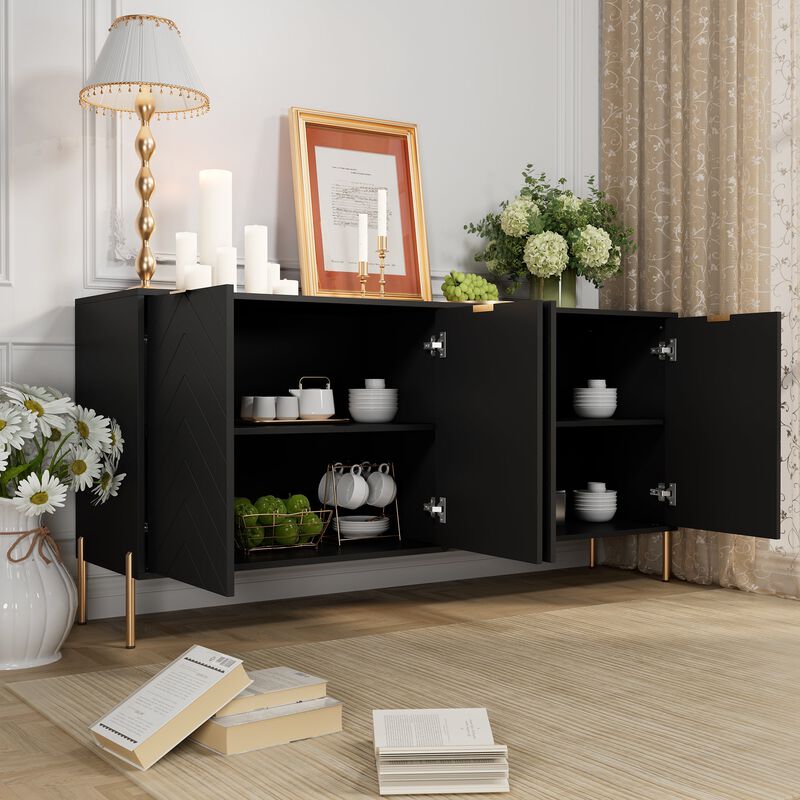 4-Door Accent Cabinet More Large Storage Cabinet