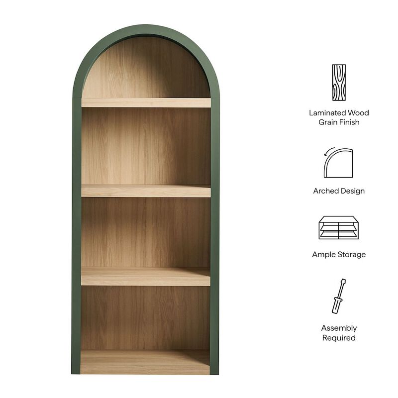 Caleb 4 Arched Display Shelf Bookcase image number 1