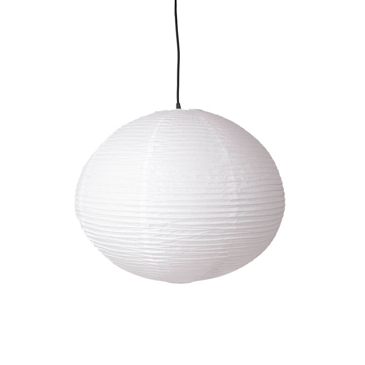 Brightech Jupiter LED Pendant Lamp - Japanese-Inspired Round Rice Paper Hanging Light with Iron Accents - Plug-In Easy Install for Bedroom, Nursery, Office - Smart Outlet Compatible, Zen Ambiance