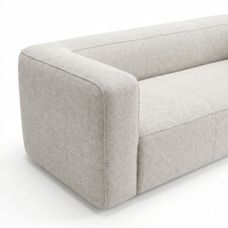 Aurora Pebble Beige Heavy Basketweave Sofa image number 4