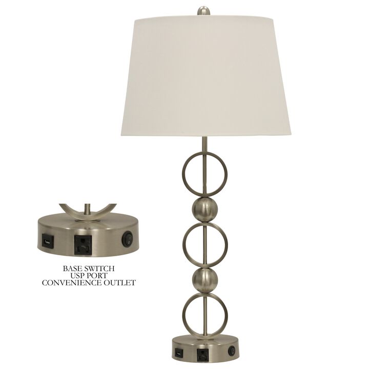 Brushed Steel Table Lamp III (Set of 2)
