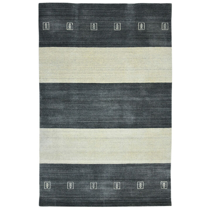 HomeRoots Wool Striped Hand Woven Area Rug