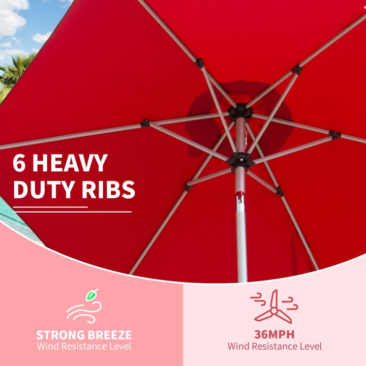CLIHOME 7.5FT Outdoor Patio Umbrella with Push Button Tilt and Crank,UV Protection Waterproof Sun Umbrella(Base Not Included)
