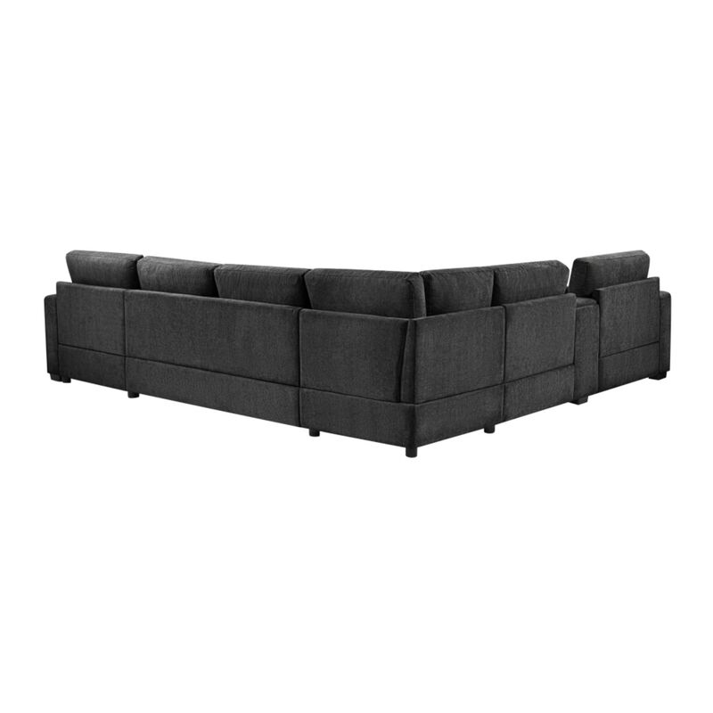 Guftem Modern 5‑Seat U‑Shaped Chenille Sectional Sofa image number 7