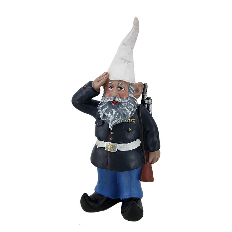 8 Inch Dress Blues Saluting US Marine Military Garden And Shelf Gnome Statue image number 0