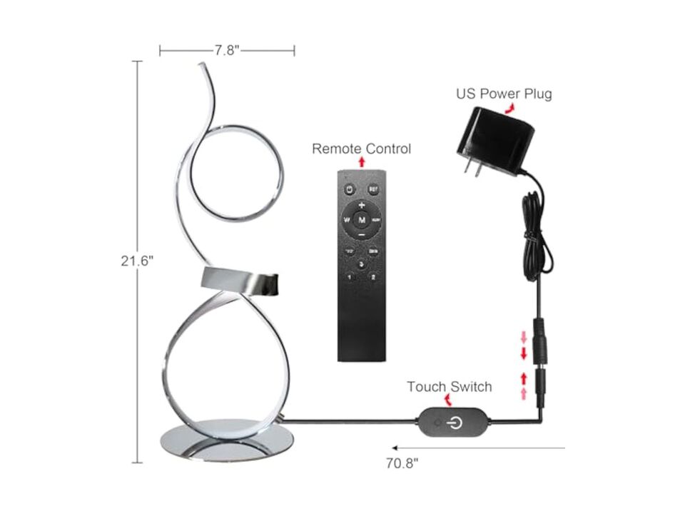 Remote Control Wireless 3 Color Modern Table Lamp For Living Room Bedroom Desk