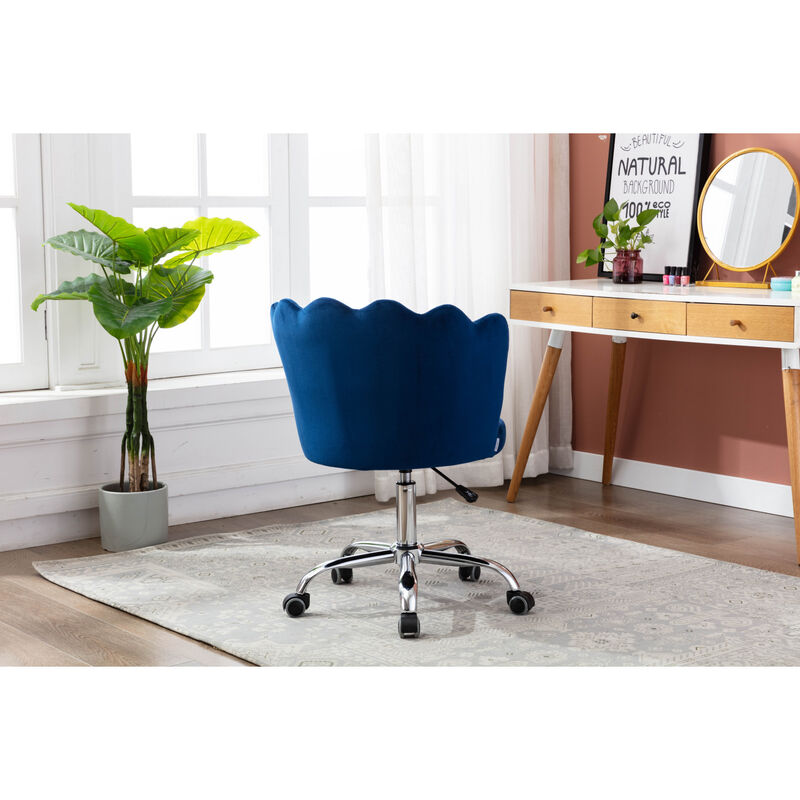 Swivel Shell Chair for Living Room/Bedroom, Modern Leisure office Chair Blue