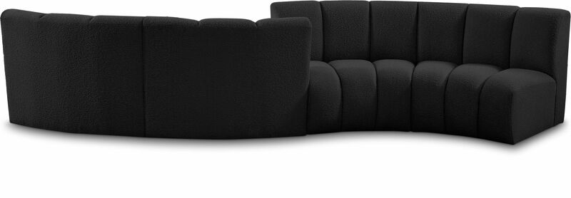 Meridian Furniture Infinity Black Boucle Fabric 4pc. Modular Sectional image number 0