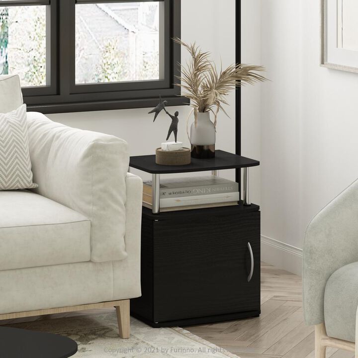 Furinno JAYA Utility Design End Table, Americano, Stainless Steel Tubes