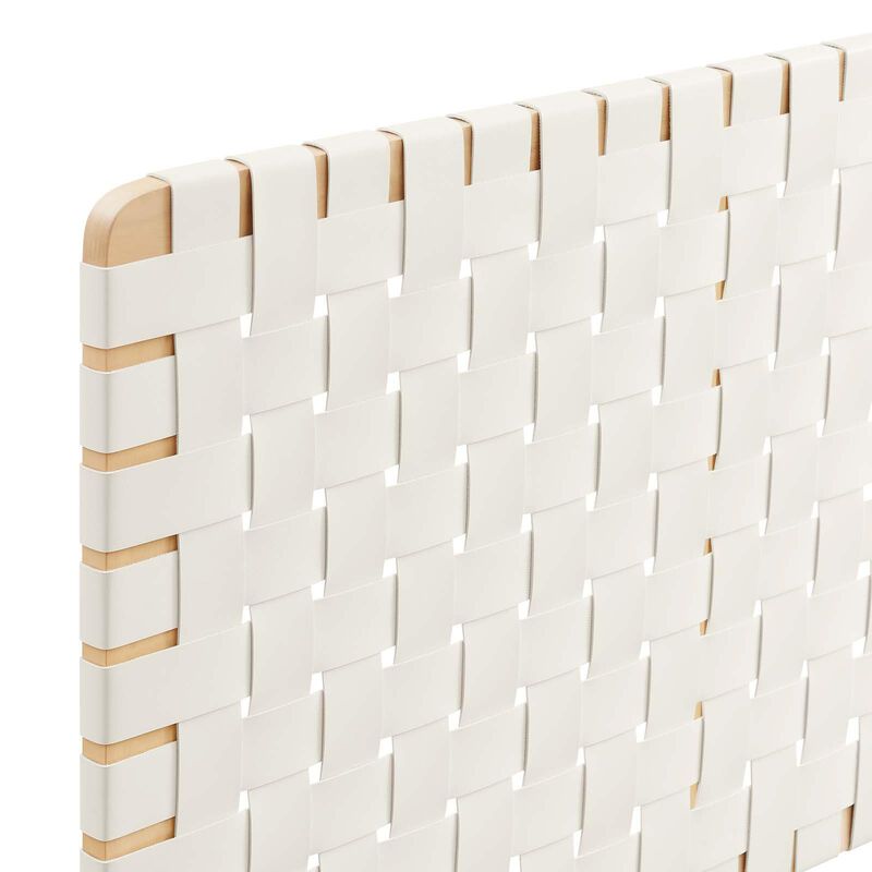 Sparta Weave Wall-Mount Vegan Leather King Headboard image number 5