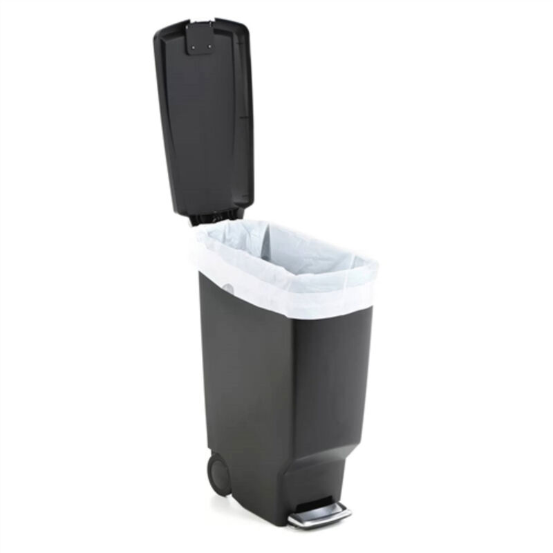 Space-Saving 10-Gallon Trash Can &ndash; Narrow Design with Easy Step-On Lid for Kitchen or Office