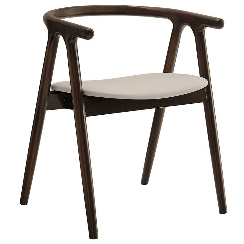 Modway Henry Solid Wood Curved Back Dining Chair in Black &ndash; Single Wood Dining Chair with Faux Leather Upholstered Seat &ndash; Modern Dining Room Armchair or Accent Chair image number 0