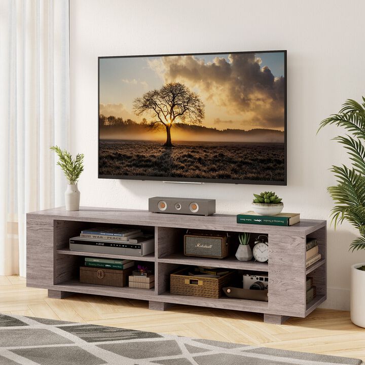 59 Inch Console Storage Entertainment Media Wood TV Stand