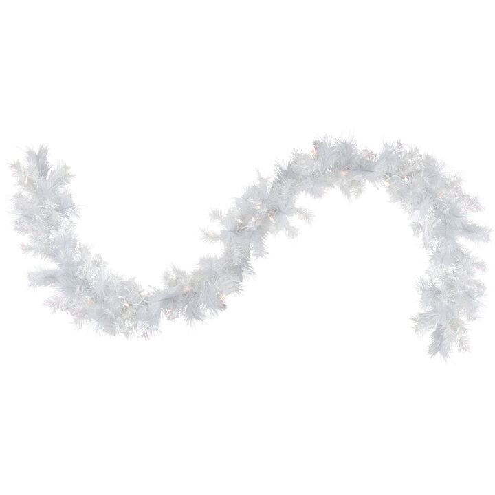 9' x 10" Pre-Lit Vermont White Pine Artificial Christmas Garland  Clear Lights