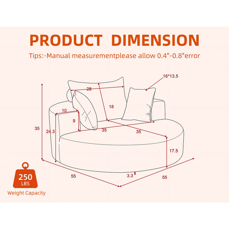 Tifble 360&deg; Rotating Sofa Chair image number 9