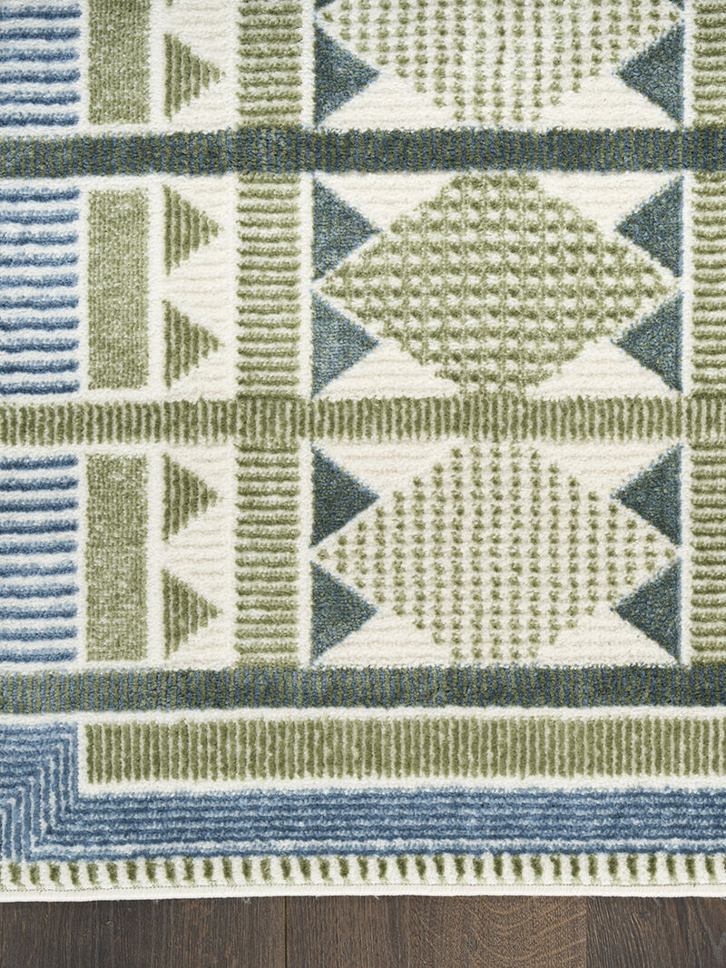 Nordic NRC06 Green/Blue 2' x 6' Rug