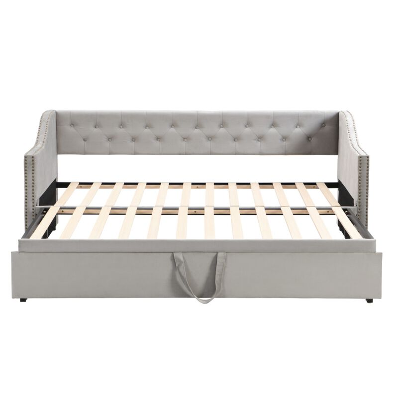 Musvi Pop Up Trundle Upholstered Daybed image number 6