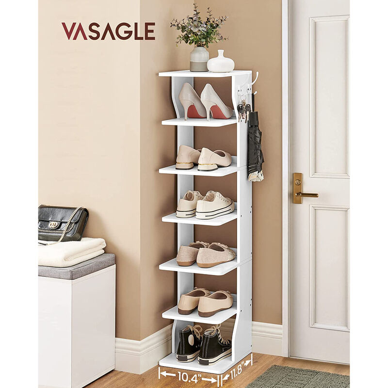 Wood Shoe Rack - 6-Tier Slim Shoe Storage Rack for Stylish Organization