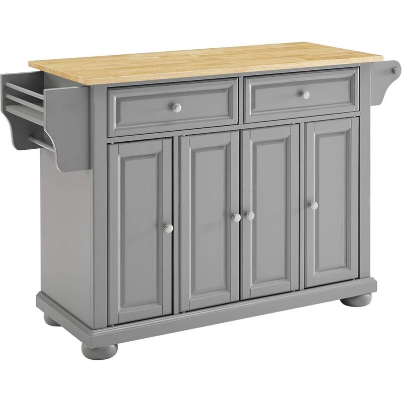 Alexandria Wood Top Kitchen Island/Cart