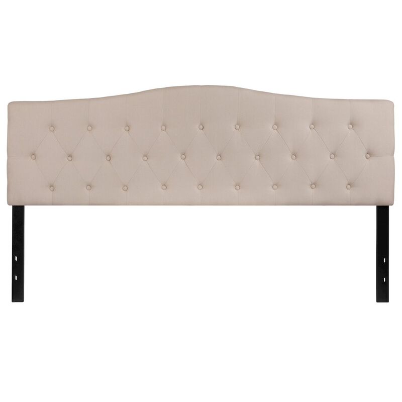 Flash Furniture Tufted Upholstered King Size Headboard in Beige Fabric image number 0