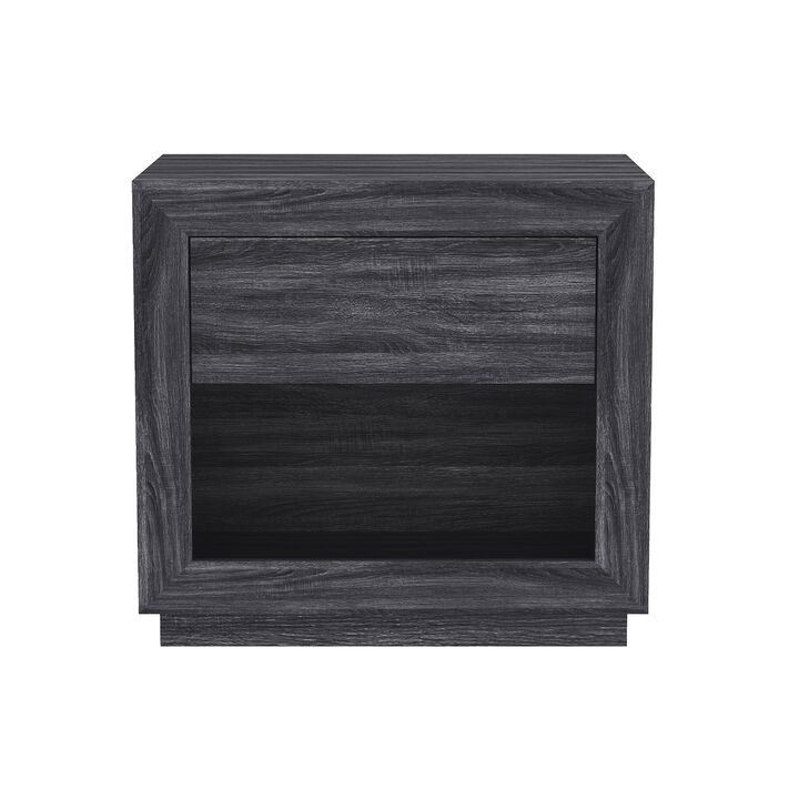Soren Contemporary Nightstand in Charcoal Gray