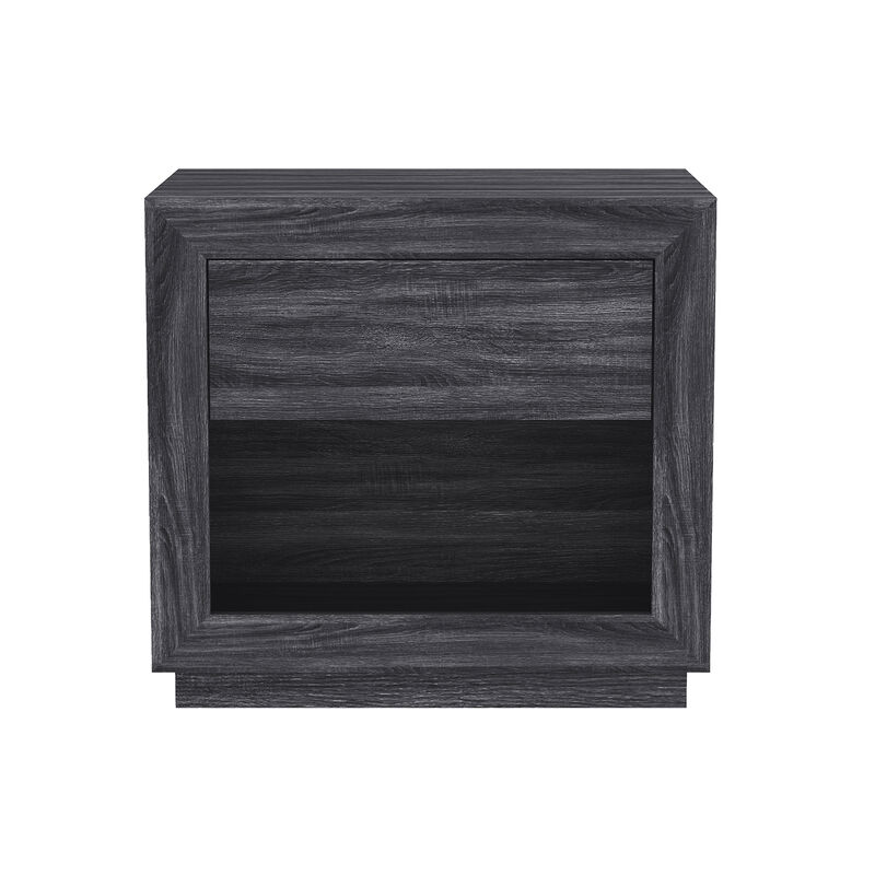 Soren Contemporary Nightstand in Charcoal Gray image number 1