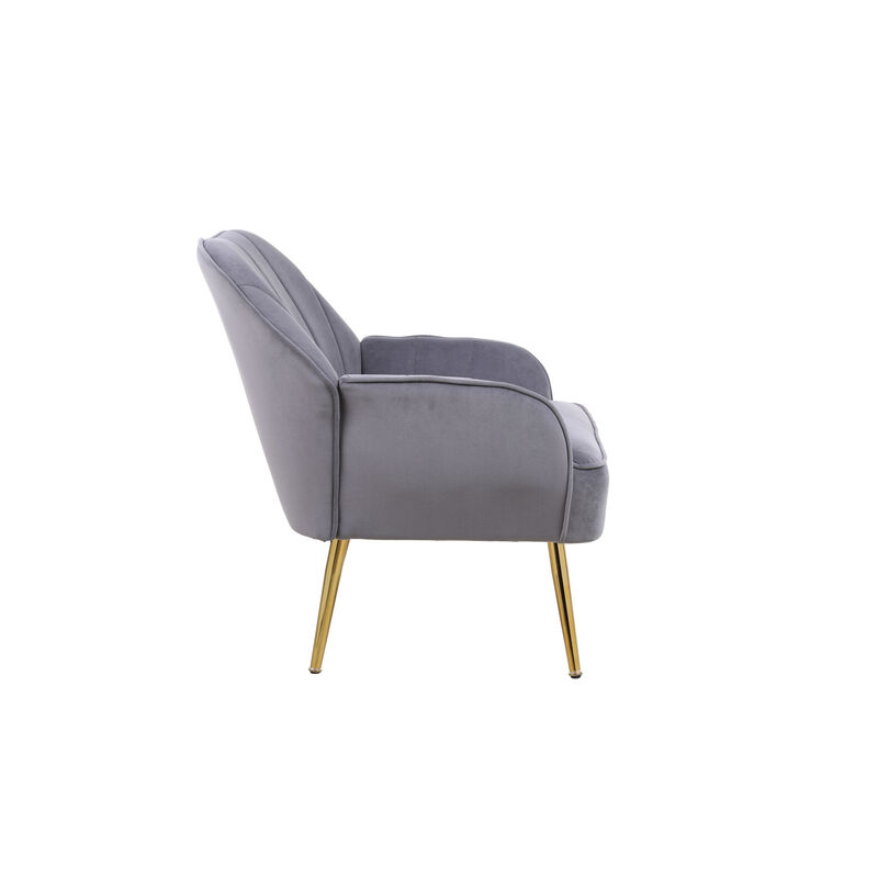 Modern Mid Century Chair velvet Sherpa Armchair for Living Room Bedroom Office Easy Assemble image number 6