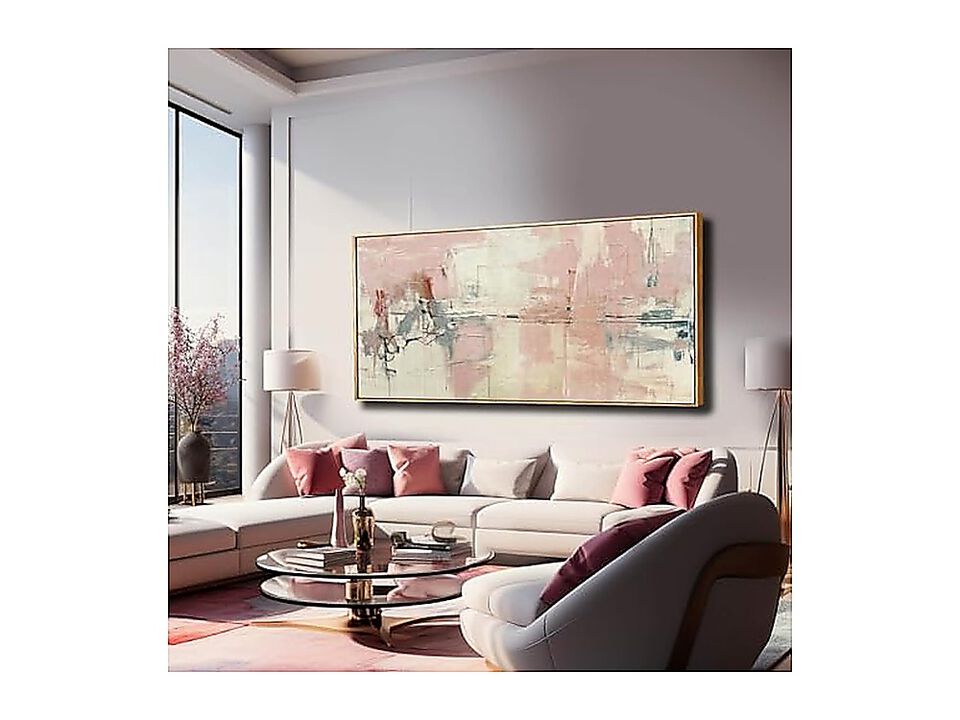 Pink Abstract Wall Art Decor Teen Girls Modern Living Room Canvas Bedroom Office