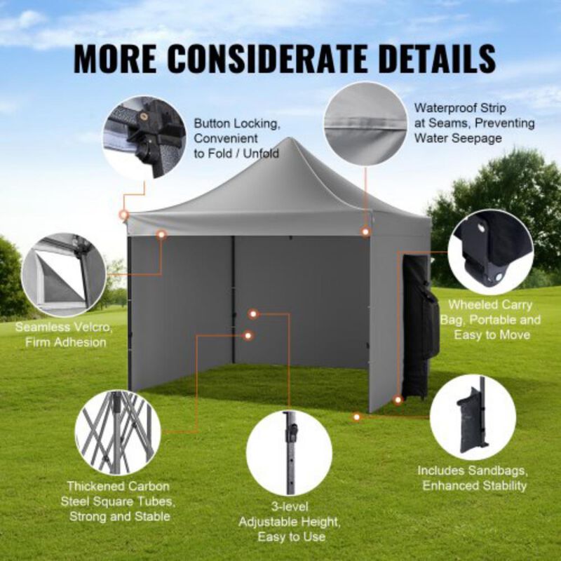 Waterproof Pop Up Tent with Removable Walls and Wheels for Outdoor Gatherings