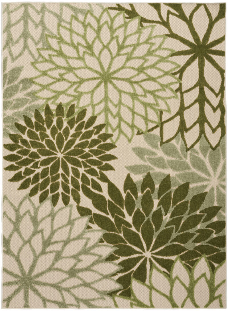 HomeRoots 5' X 8' Ivory And Green Floral Indoor Outdoor Area Rug image number 0