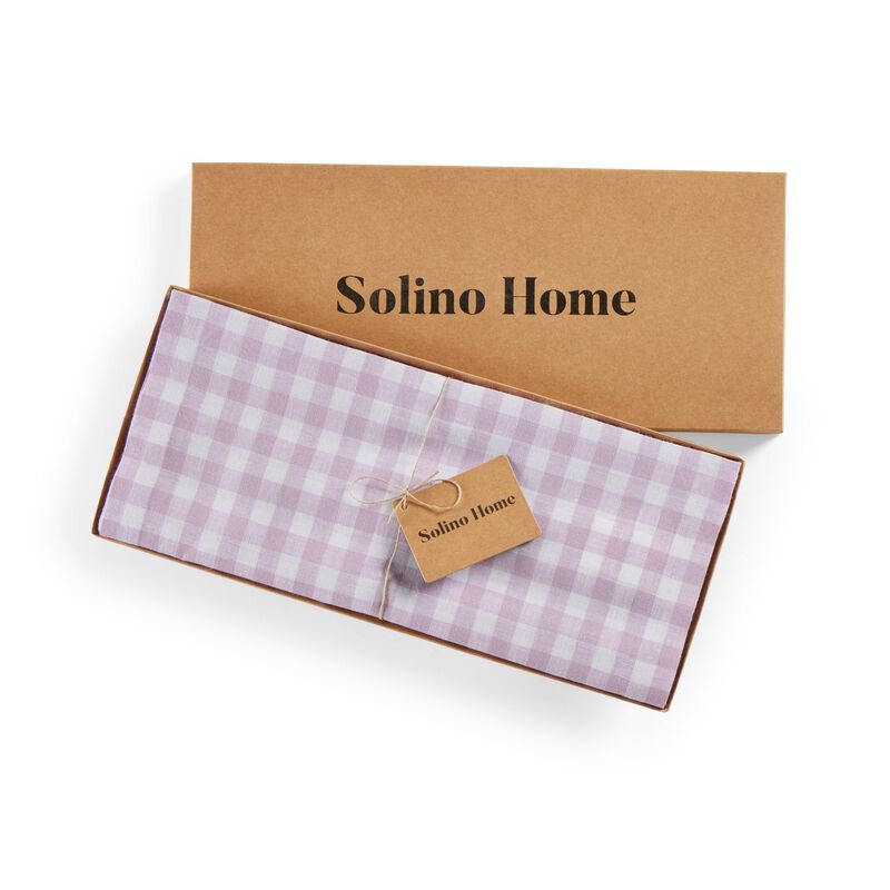 Christmas Linen Table Runner - Gingham Check, Solino Home