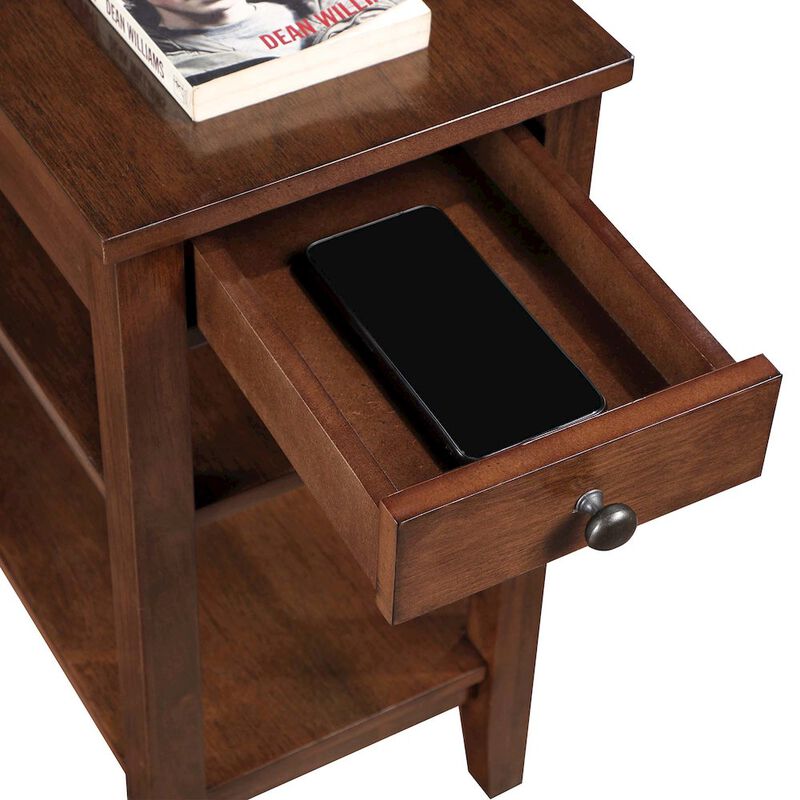 Convience Concept, Inc. American Heritage 1 Drawer Chairside End Table with Shelves
