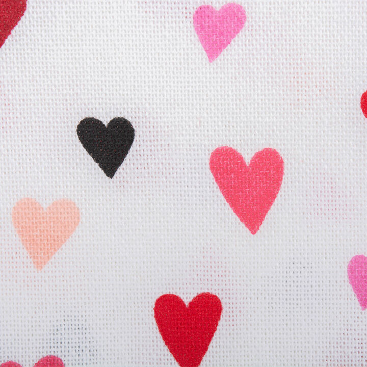 72" White and Red Printed Hearts Rectangular Valentine's Day Table Runner