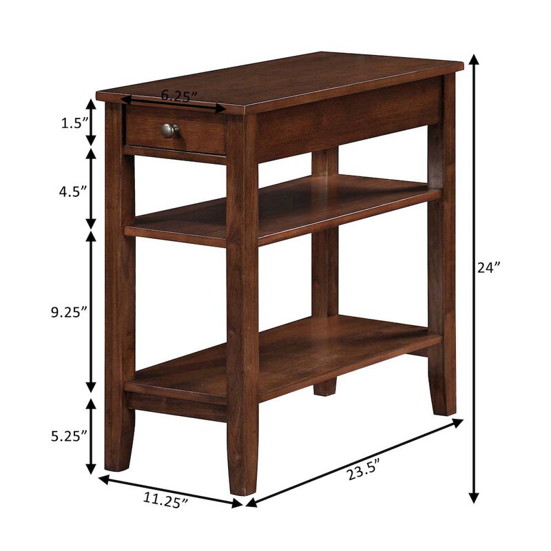 Convience Concept, Inc. American Heritage 1 Drawer Chairside End Table with Shelves