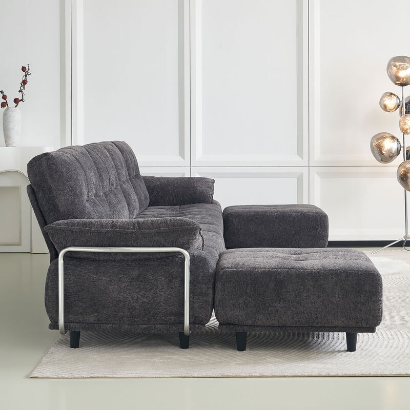 Vindhu 141.73'' Chenille Upholstery Material Modular Sofa image number 3